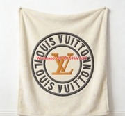 LV Circular Monogram Blanket Louis Vuitton Logo Flannel Throw 045